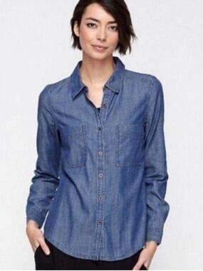 Eileen Fisher Tencel denim button down, size S